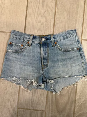 Levi's Light Blue Denim shorts with Leather Patch thumbnail 2