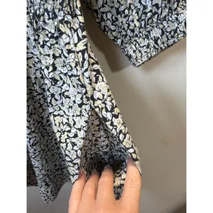 Apiece Apart Dress Womens XS Black Yellow Floral Organic Cotton Mini Summer thumbnail 10
