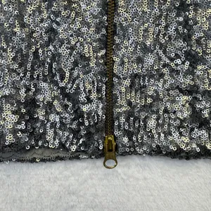 Dress‎ the Population Silver Sequin Mini Dress Womens XS Low V-Back Made in USA thumbnail 6