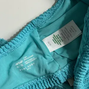 Aerie • NWT Shimmery Crinkle Lace Up Scoop Bikini Top “Springs” Turquoise Blue thumbnail 8
