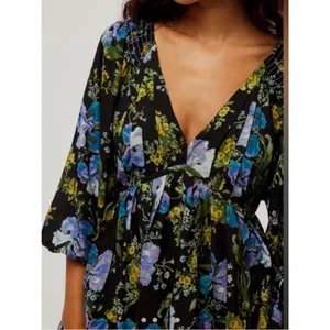 Free‎ People Beck floral mini dress Sz L thumbnail 3