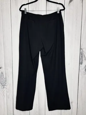 Old Navy Women Sz 12 Pants Black Mid Rise Straight Leg Stretch Work Rayon Blend thumbnail 4