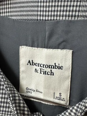 Abercrombie & Fitch A&F Mara Short-Sleeve Vest Mini Dress Plaid Grey Gray Small thumbnail 5