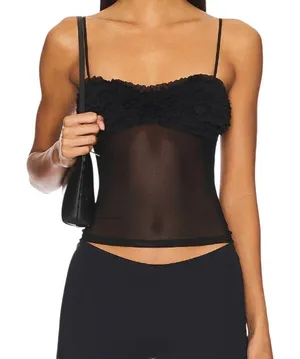 MORE TO COME Carmine Cami Top in Black, Size S thumbnail 1