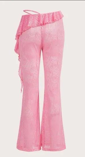 Swimsuit coverup Flare see through pants🤩 thumbnail 6