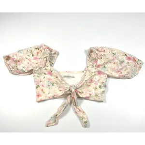 Abercrombie & Fitch Floral Linen Tie-Front Crop Top‎ Small EUC Festival Boho thumbnail 9