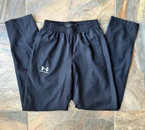 Under Armour Women's XS Black Woven Track Pants Mesh Lined Loose Fit Warmups thumbnail 1
