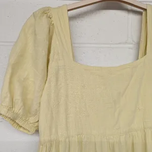 NEW sz XS 0-2 Saint Helena holly Maxi sun puff sleeve yellow dress Embroidery thumbnail 4