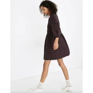 Madewell Plaid Flannel Shirt Dress Raglan Button Front Casual Oversized US 0 NWT thumbnail 2