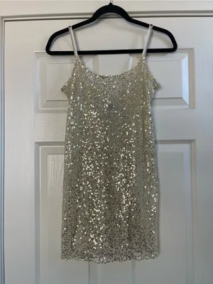 Women’s Free People Intimately Sheer Gold Sequin Slip Dress Size M thumbnail 2