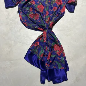 1990s Y2K Hollywood Victoria Secret Vintage Floral Longe Robe Women's SZ M/L thumbnail 6