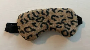 Leopard / Cheetah Print Plush Sleep Mask - Tan & Black thumbnail 1