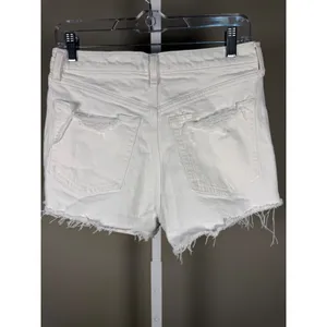 Abercrombie & Fitch The Mom Short High Rise White Distressed Denim 28/6 thumbnail 3