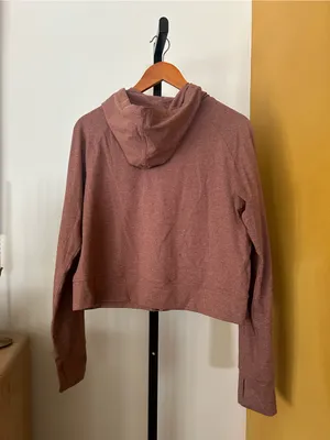 Yogalicious Zip Up Hoodie Sweatshirt Jacket Heather Cappuccino Brown Pink Size M thumbnail 3