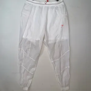 Gymshark Women's White Nylon Jogger Pants M Activewear Lightweight Pockets thumbnail 2