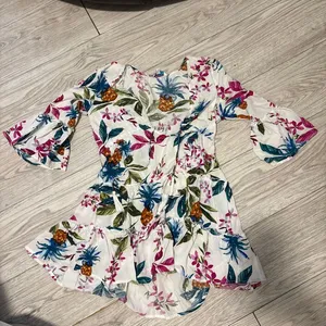 Blue Island Beach Dress Cover-Up floral thumbnail 4