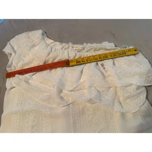 TRINA TURK NWT Phebe One-Shoulder Tier Ruffle White Eyelet Mini Dress Classy XXL thumbnail 9