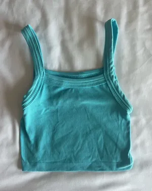 Urban Outfitters Blue Cropped Tank Ribbed thumbnail 1