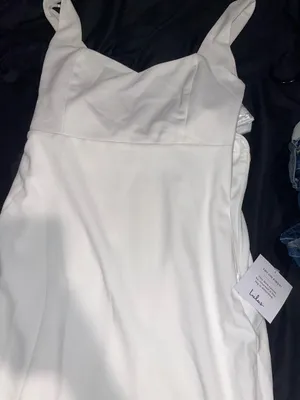 Lulus Dress White Maxi backless pearl bow thumbnail 5