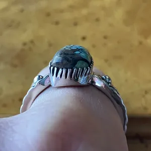 Matrix Turquoise Sterling Silver Ring Size 9 Blue thumbnail 2