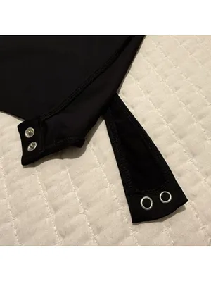 Express Bodysuit Black High Neck Sleeveless Sz L Large thumbnail 10