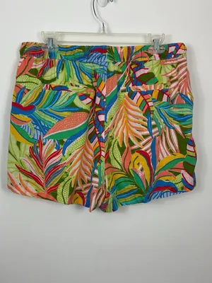 C&C California Tropical Palm Print Linen Shorts Womens Size Large thumbnail 3