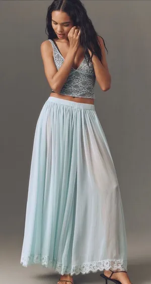 NWT Anthropologie Sheer Maxi Skirt thumbnail 1