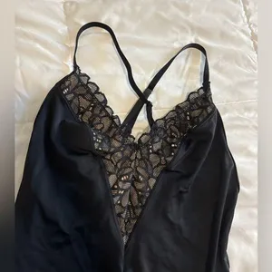 Adika black bodysuit with lace detail thumbnail 2