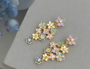 & Other Stories Enchanted Pastel Floral Cluster Drop Earrings thumbnail 2