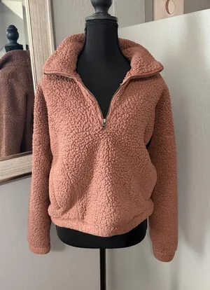 Abercrombie & Fitch Soft A & F Sherpa 1/4 zip size small thumbnail 1