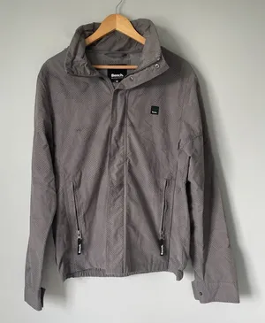Bench Urbanwear Windbreaker Rain Jacket Coat Full Zip Hooded Gray Size Large thumbnail 1