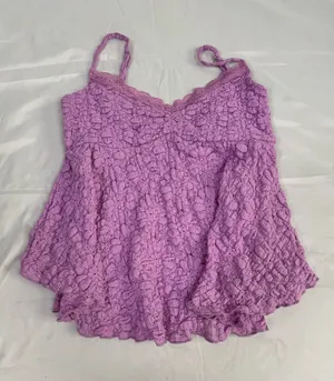 Urban Outfitters Purple Floral Lace Babydoll Cami Top Small Boho Ruffle Strappy thumbnail 1