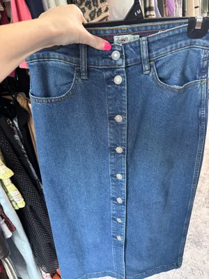 Faherty Skirt Denim Midi Indigo Dyed Button Down 26 thumbnail 1
