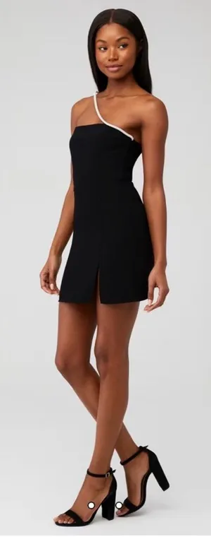 Amanda Uprichard Dream Diamante Strap Cocktail Dress‎ Black Size Small thumbnail 1