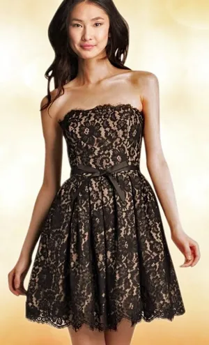 Robert Rodriguez Black‎ Strapless Lace Dress thumbnail 1