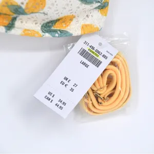 NEW Hollister Swim Crochet Bandeau Bikini Top Lemon Print White Yellow L thumbnail 5