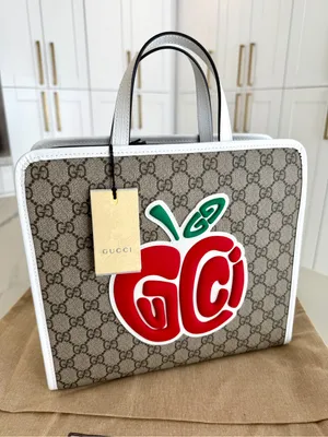 Gucci GG Supreme Monogram Apple Tote Bag thumbnail 2