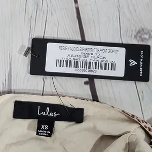 Lulus Fiercely In Love‎ Leopard Print Tie Front Crop Top XS Beige Black thumbnail 4