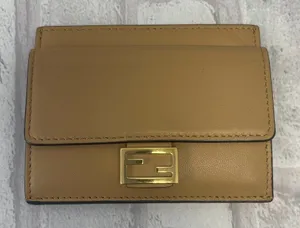 Fendi Baguette Dark Beige Card Holder Nappa Leather - Preowned thumbnail 1