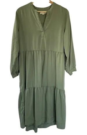Free Assembly sage green tiered skirt prairie cottagecore dress size M‎ casual thumbnail 1