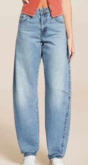 Levi's Premium‎ Baggy Dad Barrel Tapered Jean Easy Days Medium Wash Blue 25 thumbnail 1
