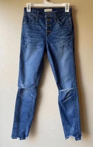 Madewell 10" High Rise Skinny Distressed Women's Size 25 thumbnail 1