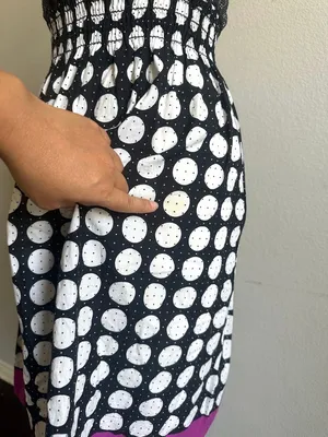 Wet Seal Polka Dot Smocked Sundress Black Purple XS thumbnail 2
