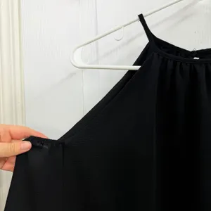 Abbeline black high neck textured stretch summer tank top‎ casual lightweight S thumbnail 2