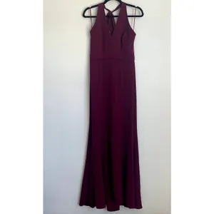 NWT Dress The Population Shiloh Tie Back Halter Dress in Dark‎ Magenta thumbnail 4