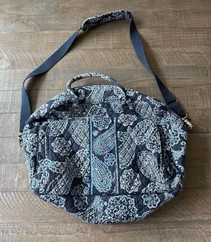 Vera Bradley Weekender Travel‎ Bag blue paisley pattern thumbnail 1
