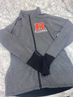 Rutgers Gray And Black Athletic Zip Up Jacket Size M thumbnail 2