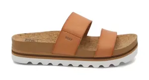 Reef Cushion Vista Hi 2.5 Tan Platform Slide Sandals Womens 7 thumbnail 1