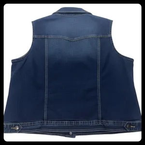 Westport 1962 Denim Vest Womens 2X Blue Button Up Stretch Casual Jacket thumbnail 6