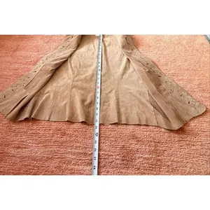 Coldwater Creek Leather Vest Size M Tan Western Boho Embroidered thumbnail 4